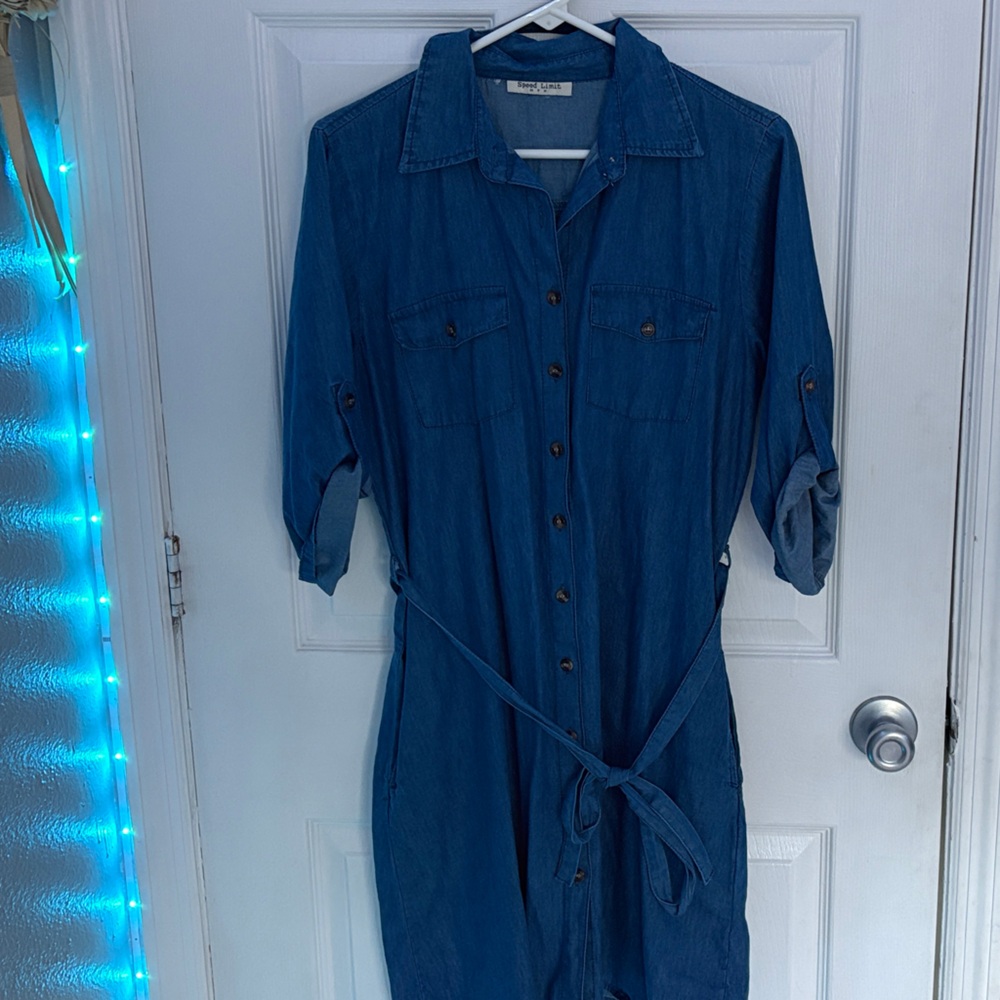 Blue Denim Shirt Dress